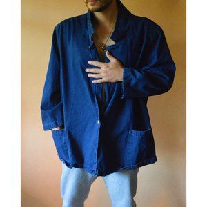 90s Vintage Mens Denim Pocketed Chore Jacket